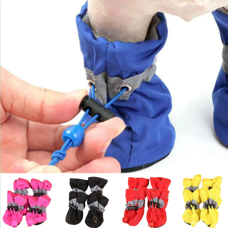 Waterproof Dog Boots (4-Pack) – Anti-Slip Winter Booties