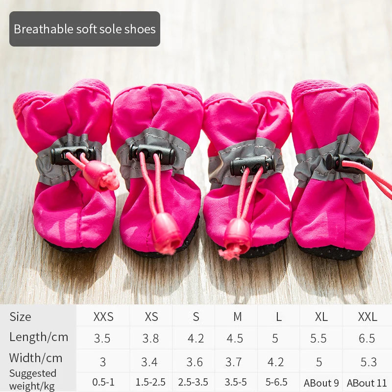 Waterproof Dog Boots (4-Pack) – Anti-Slip Winter Booties